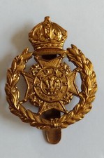 Radnor Home Guard Cap Badge Guelphic Crown Brass Economy Slider 42mm VINTAGE Org