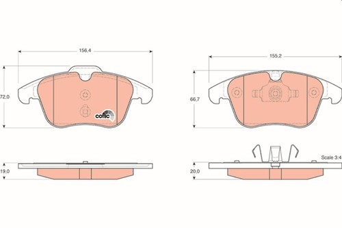 Brake pads trw gdb1683 - pads,