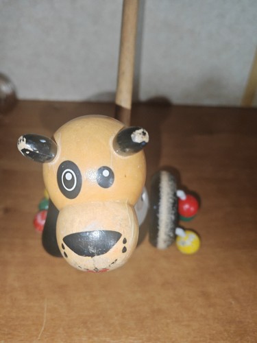Wooden push along - along, dog