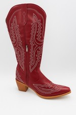 Red Western Cowboy Square Toe