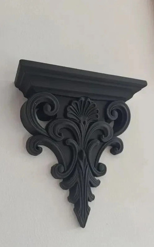 Wall shelf black corbel - black,