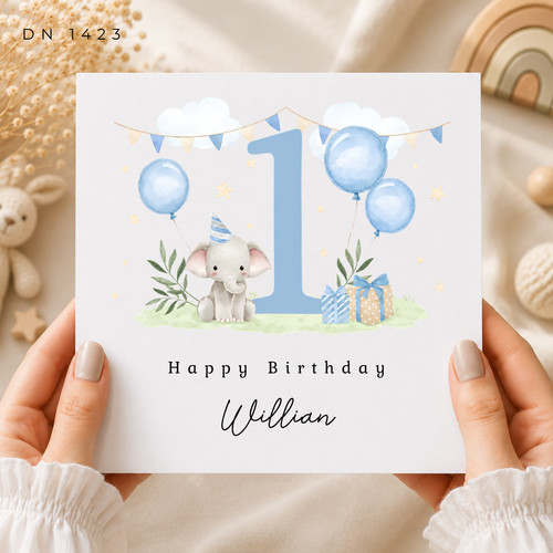 Personalised 1st birthday card - personalised,