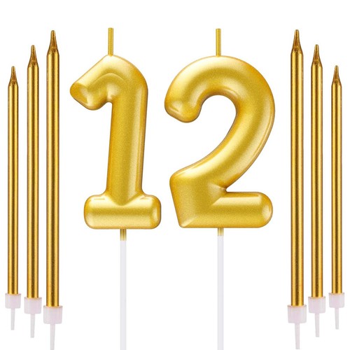 Gold number candle 6 - 12,