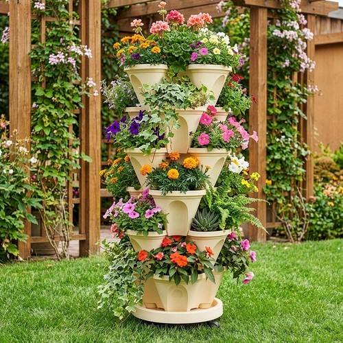 Tiered stackable vertical - stackable,