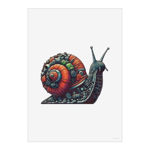Steampunk snail unframed - snail',