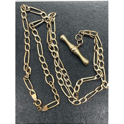 9ct figaro chain - 18, inch