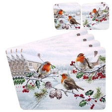 Set of 4 Christmas Robins