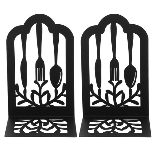 Iron recipe bookends black - recipe,