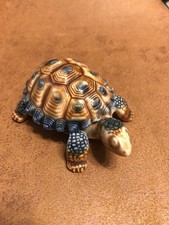 Vintage Ceramic Wade Whimsies Porcelain Tortoise Trinket Box Ornament 10cm