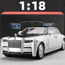 1:18 Rolls-Royce Phantom Model Car, Zinc Alloy Pull Back Toy Diecast Car