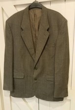 Burton Mens Wool Khaki Green Mix Dogtooth Check Jacket-Size 42R