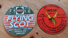 Wasp .177 Red & Webley Flying Scot  Pellet tin lid  "tin" signs