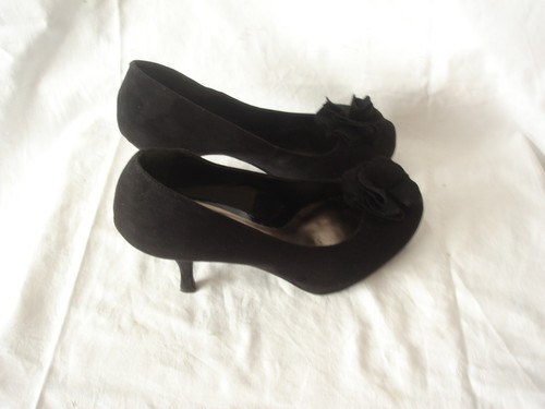 Ladies black suede high - black,
