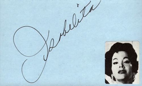 Isabelita signed auto 3x5 - signed,