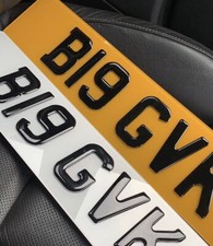 Pair of 3D Gel Number Plates, Road Legal, Gloss Black, 100% Satisfaction