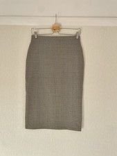 H&M Houndstooth Pencil Skirt – Brown Black Check – Size S – Classic Office Style