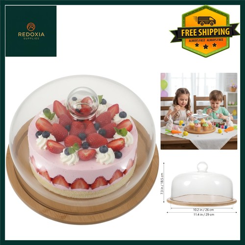 Elegant clear glass dome - glass, cake