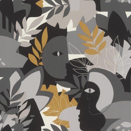Rasch abstract motif grey - motif,