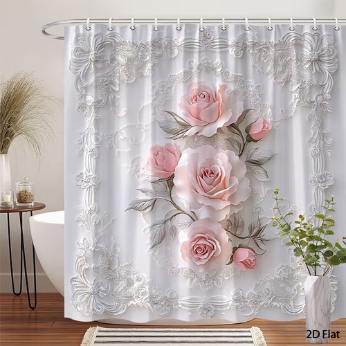 Pink rose white lace - pink,
