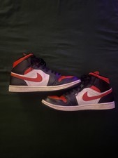 Jordan 1 Mid Bred Toe Fire Red White Black Trainers Size UK 10