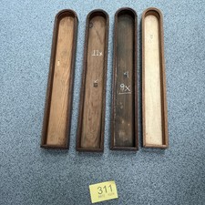 4 Antique Round Top Thermometer Boxes Wooden Job Lot New Old Stock (311)