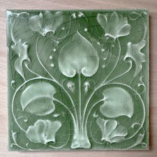 Reclaimed Edwardian Antique Art Nouveau Fireplace Tile. Sherwin & Cotton. C.1900