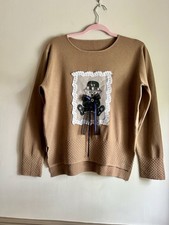 Gorgeous Knitted Jumper with Teddy Bear Applique, Size 8 Good Condition