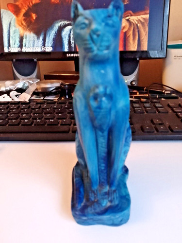 Antique blue egyptian bastet - blue,