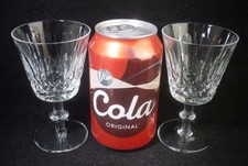 Pair of Edinburgh Crystal EDI9 Smaller Size Wine Glasses 4.25"h (signed)