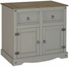 Corona Solid Pine furniture Grey Wax TV Sideboard Bookcase Coffee Table Nest