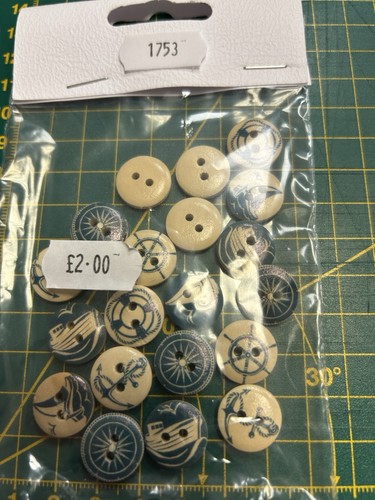 1753 nautical buttons blue - buttons,