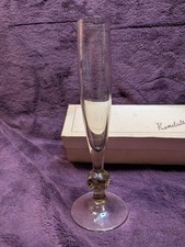 Vintage "Kendals" Boxed Smoked glass Bud 18cm Vase - squared knop at footed base