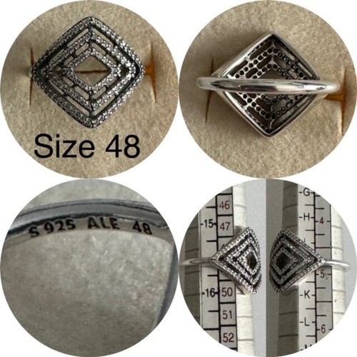 Pandora geometric lines ring - lines,
