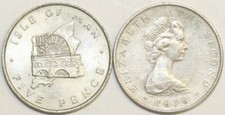 1971 to 1989 Isle of Man Cupro Nickel Large 5p Your Choice of Date