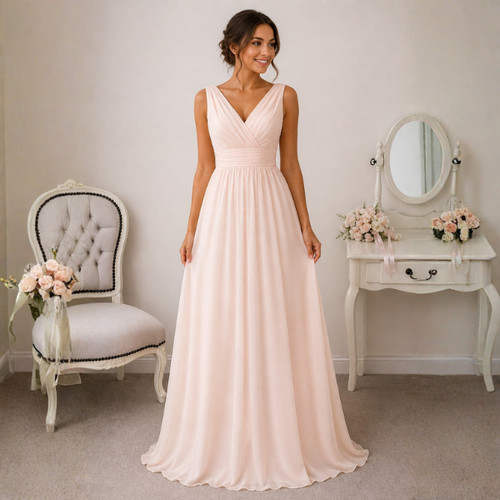 Chiffon neck prom - neck,