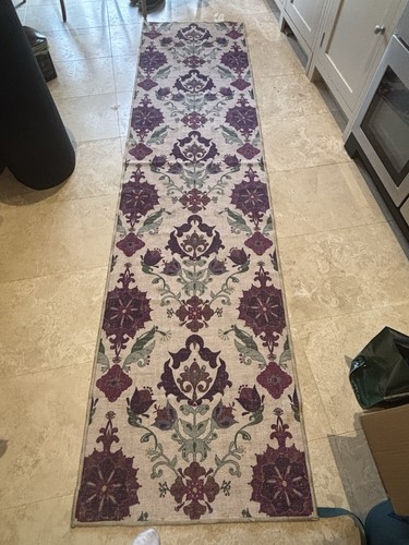 Purple damask washable - purple,