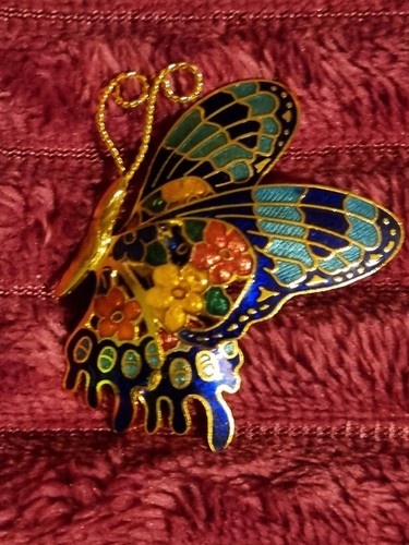 Vintage cloisonne butterfly - vintage,