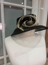 Elegant Black & Cream Sinamay