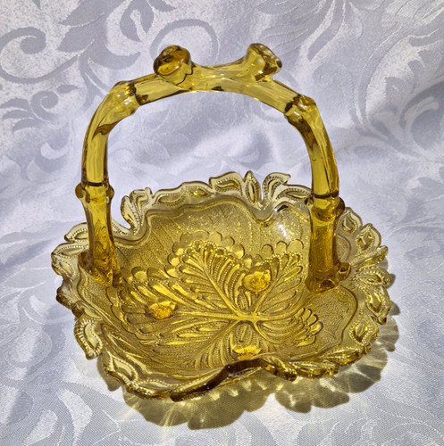 Victorian amber pressed glass - amber,