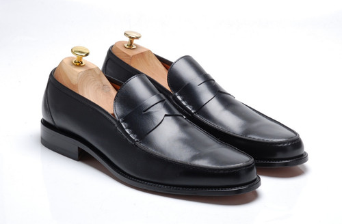 Stemar black penny loafers - black,