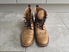 Joules Size 11 Goodyear Welted Sole Tan Brogue Boots Excellent Condition