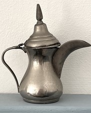 Arabic 11cm/4.5” Middle Eastern Dallah Coffee Pot~Bedouin silver metal Vintage 