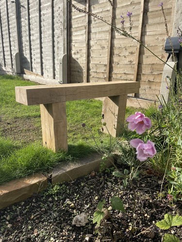Solid oak garden bench - oak,