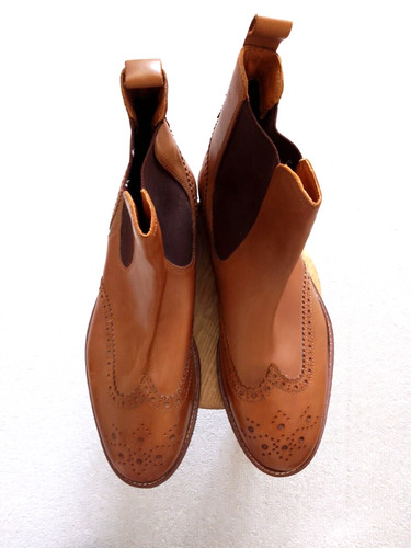 Men tan leather red herring - red,