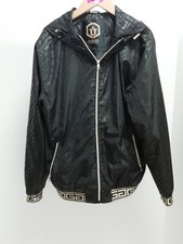 GLORIOUS GANGSTA Coat Size S Lightweight Shell Jacket Black Gold Preloved Mens