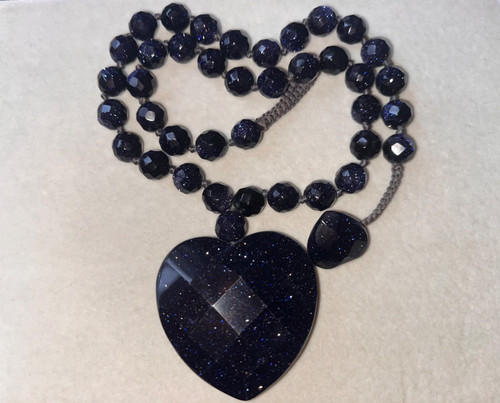 Lola rose blue sandstone heart - rose,