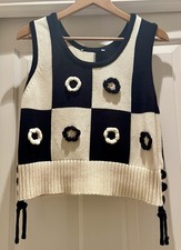 Zara Black & Cream Check Knit