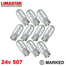 10 x 507 OEM Capless Bulbs 24v 5w W5W HGV Auto Truck Bulb Side Marker Hella Spot