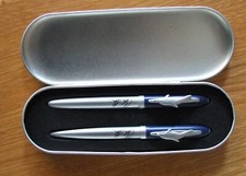 Calvin Klein Dolphin Pen Set In Tin. Fountain/Ballpoint