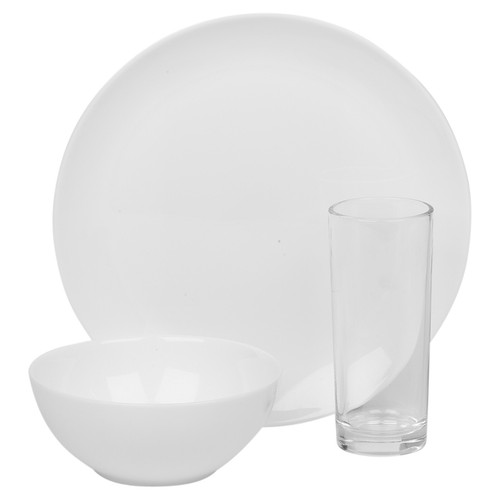 24pc white luna glass - 12/24pc,